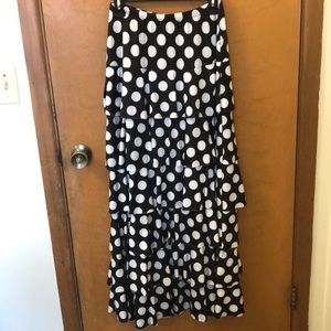 Polka dot ruffle/layer skirt